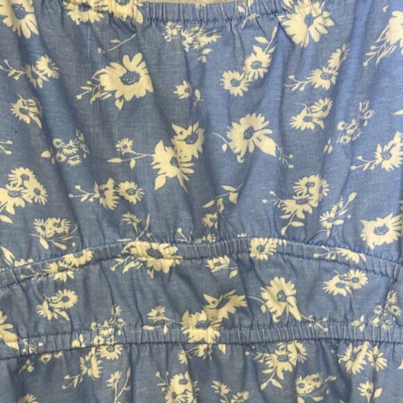 ASOS top blue white floral scooped cropped feminine whimsical size 14 - Picture 4 of 6